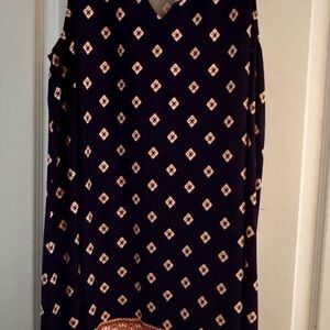 Nine Britton Black and Cream Patterned Dress